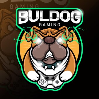 ゲームスポーツチームの怒っている犬のマスコットeスポーツロゴ プレミアムベクター ゲームスポーツチームの怒っている犬のマスコットeスポーツロゴ プレミアムベクター
