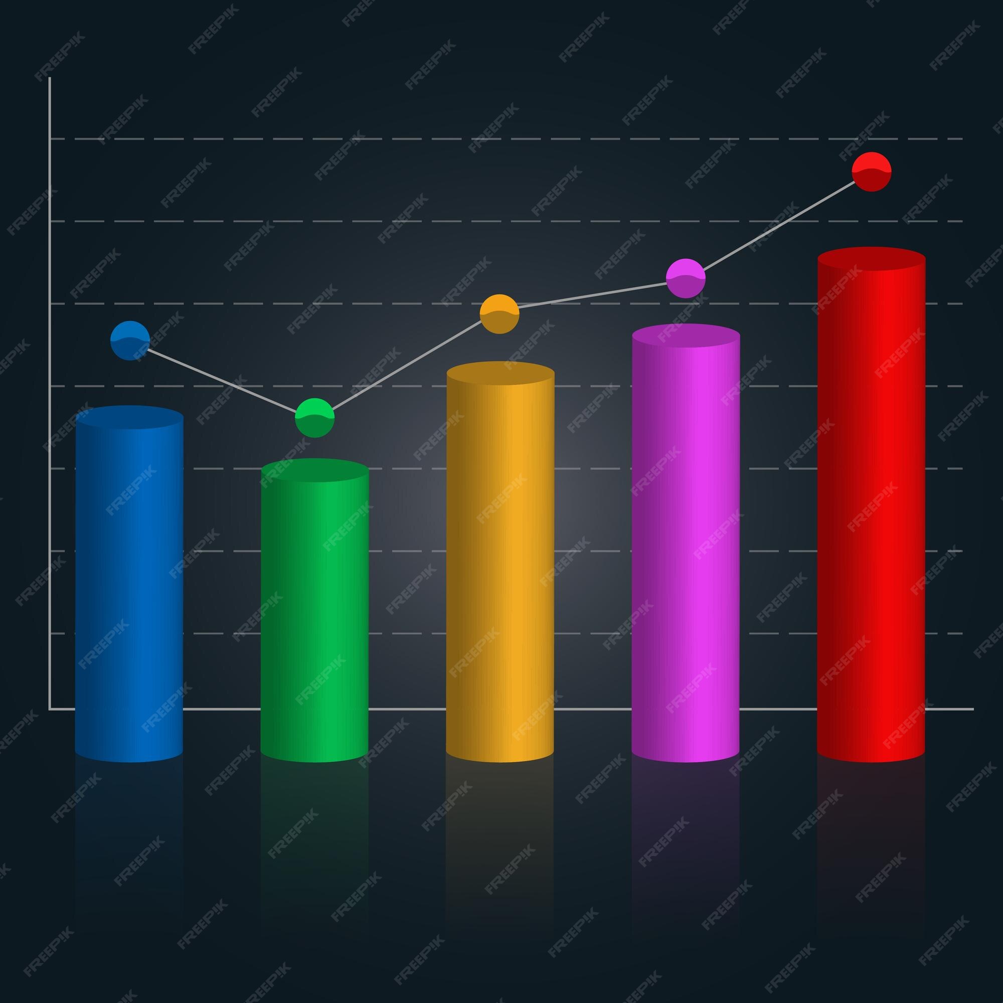 Premium Vector | Stock vector business infographic bar chart 3d vector ...