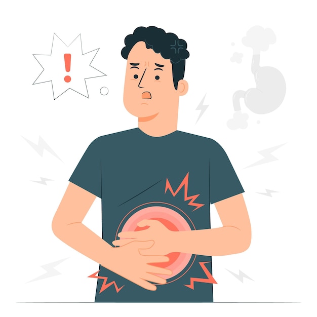 Free vector stomachache concept illustration