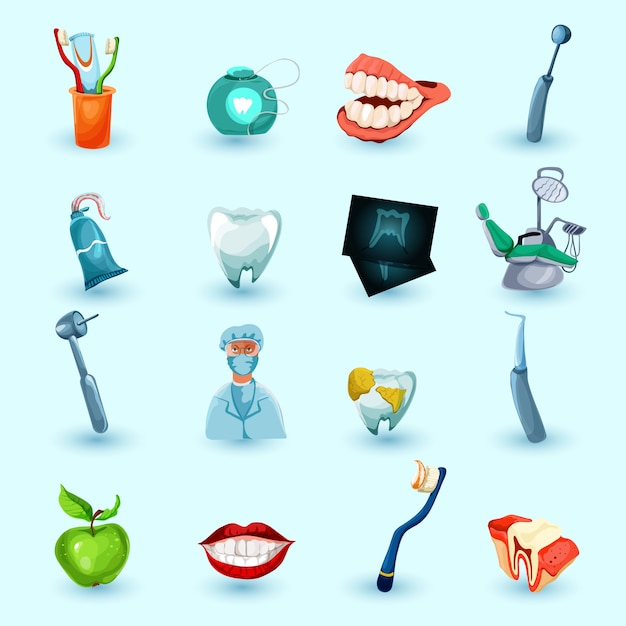 Stomatology icons set