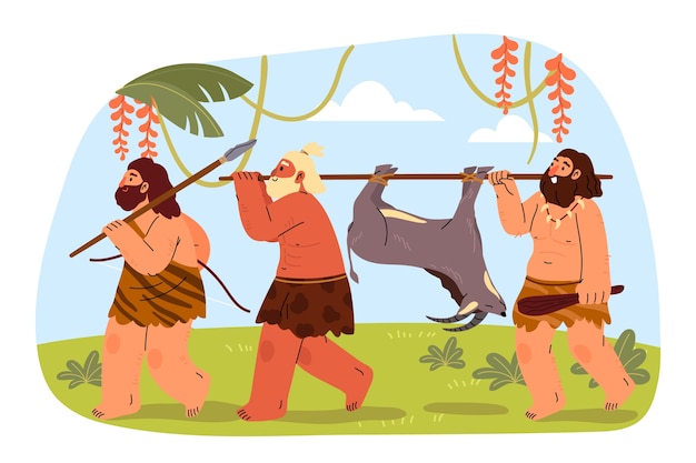 Stone age hand drawn illustration