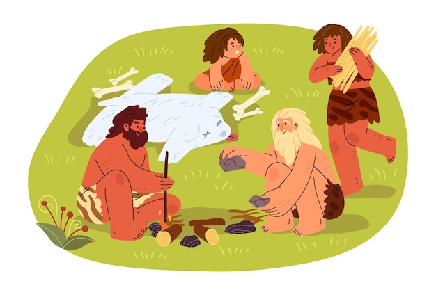 Stone age hand drawn illustration