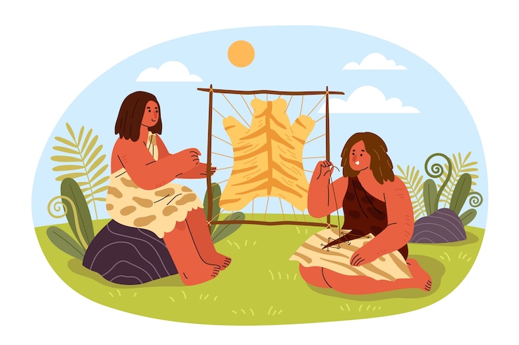 Free Vector stone age hand drawn illustration