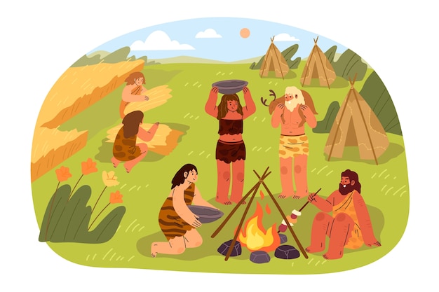 Stone age hand drawn illustration