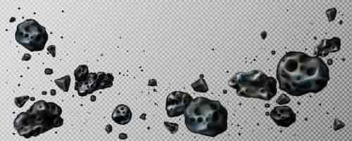 Free vector stone asteroid belt meteor or flying space rock