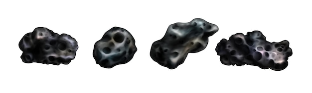 Free vector stone asteroids meteor or space boulder or rock