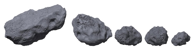 Stone asteroids Meteor or space boulder or rock