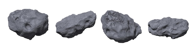 Vettore gratuito asteroidi di pietra meteora o masso spaziale o roccia