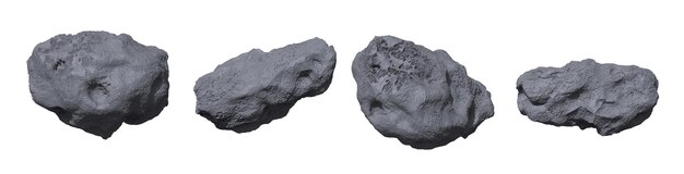 Stone asteroids Meteor or space boulder or rock