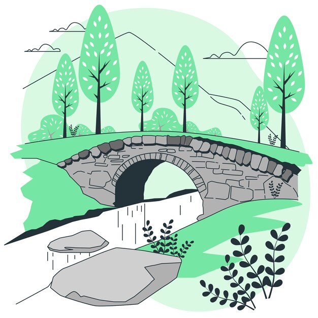 Иллюстрация концепции каменного моста