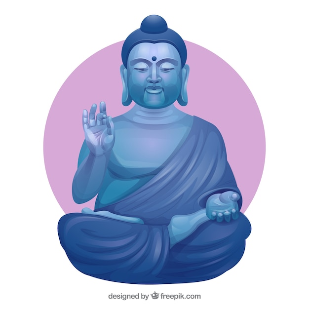 Free vector stone budha with flat design