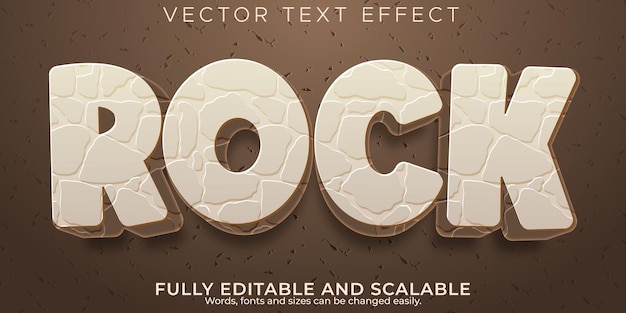 Stone text effect, editable rock and cracked text style