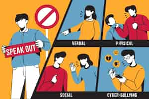 Free vector stop bullying concept