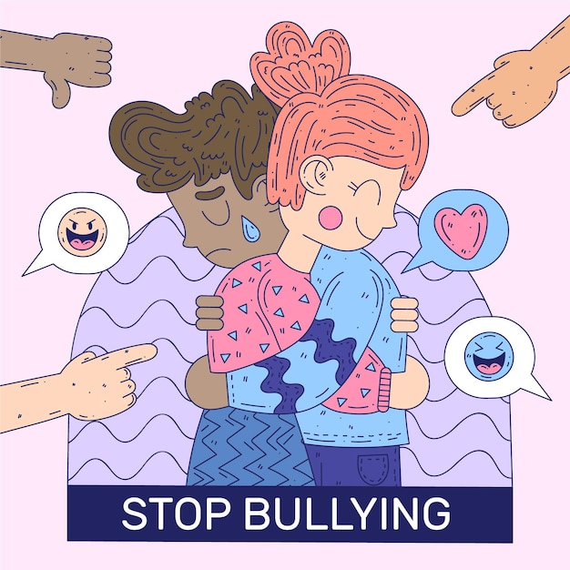 Free vector stop bullying illustration design