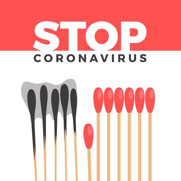 Stop coronavirus concept with matches representation