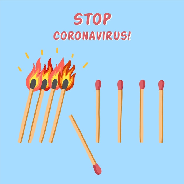 Free vector stop coronavirus concept