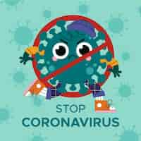 Free vector stop coronavirus concept