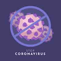 Vettore gratuito fermi il disegno dell'illustrazione del coronavirus