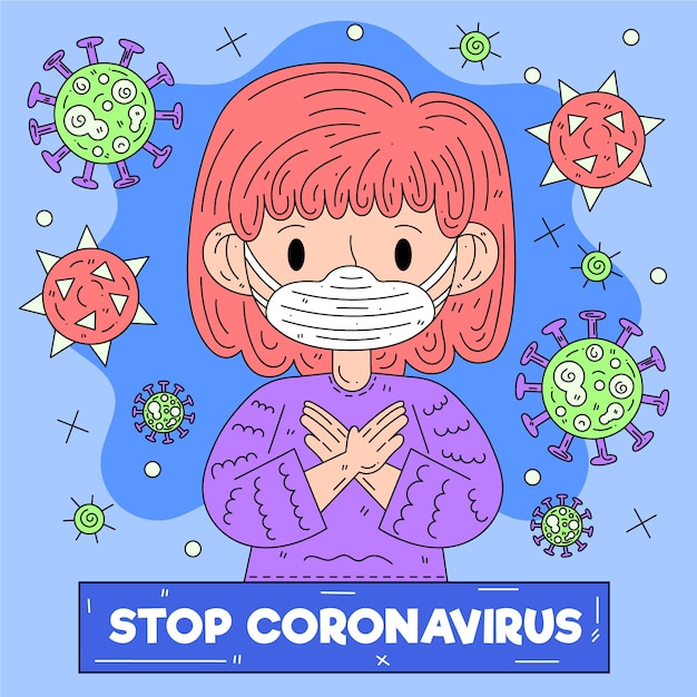 Vettore gratuito ferma l'illustrazione del coronavirus