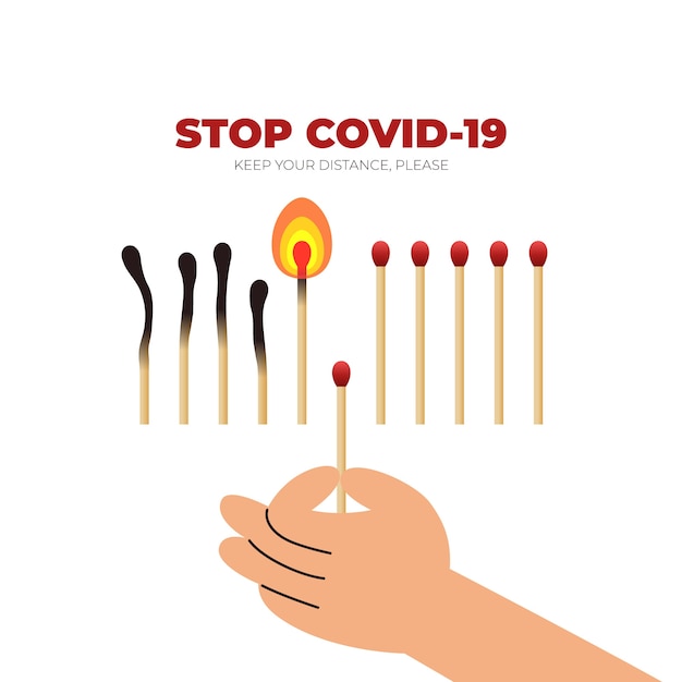 Stop coronavirus matches concept