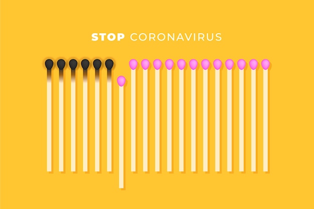 Free vector stop coronavirus matches concept