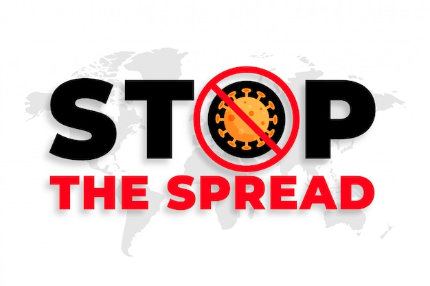 Free vector stop the coronavirus spread message background design