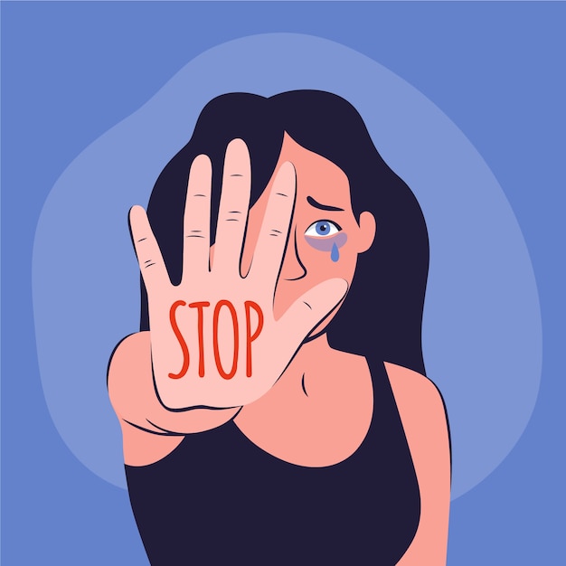 Бесплатное векторное изображение Остановить концепцию гендерного насилия