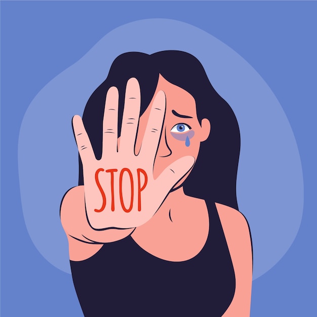 Free vector stop gender violence concept