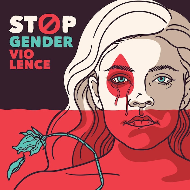 Stop gender violence discrimination concept