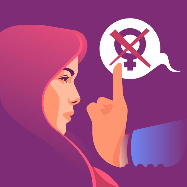 Stop gender violence illustration concept