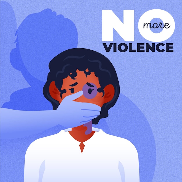 Бесплатное векторное изображение Остановить дизайн иллюстрации гендерного насилия