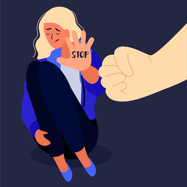 Stop gender violence illustration