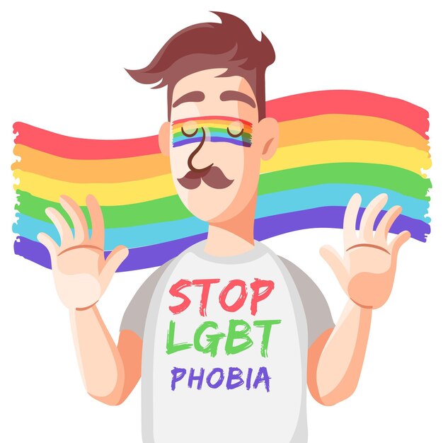 Free vector stop homophobia concept