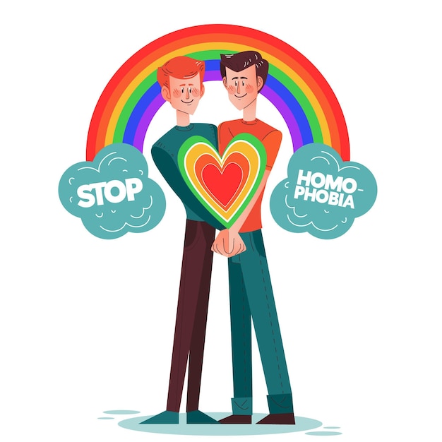 Vettore gratuito ferma il concetto di omofobia