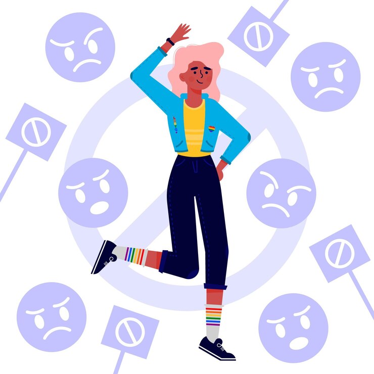 Free Vector stop homophobia concept