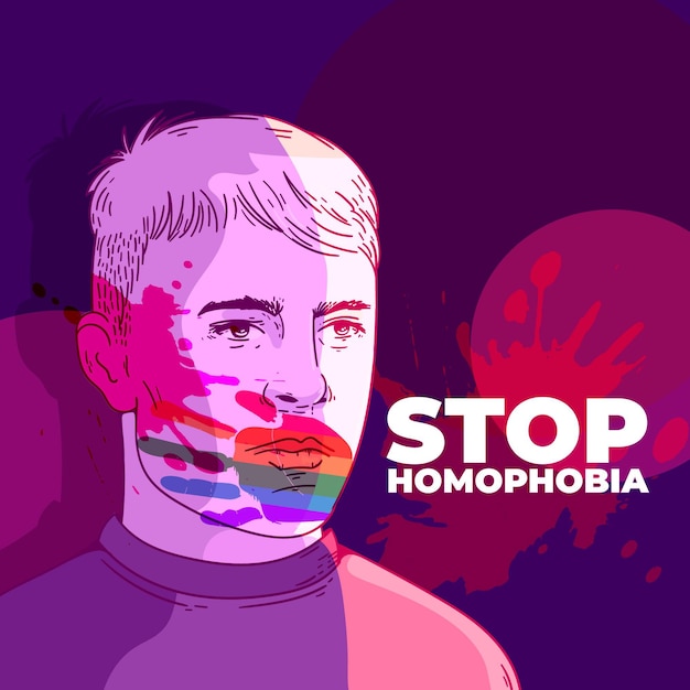 Free vector stop homophobia concept