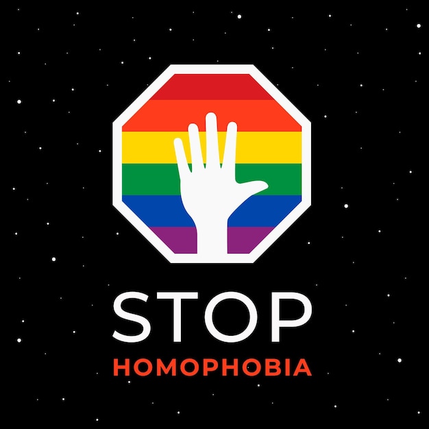 Free vector stop homophobia illustrated