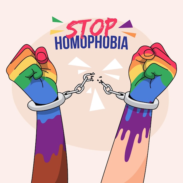 Free vector stop homophobia illustration concept