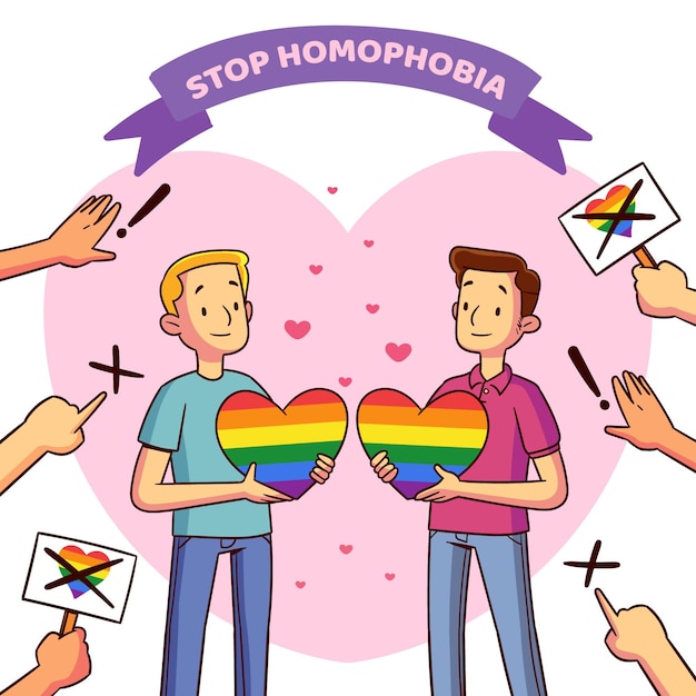 Stop homophobia illustration design