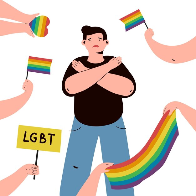 Free vector stop homophobia illustration theme