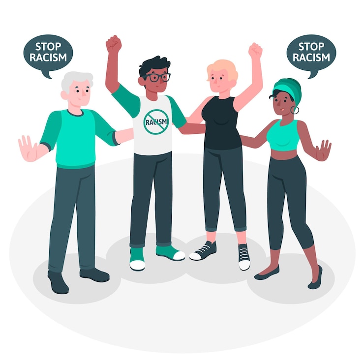 Free Vector stop racism concept illustration