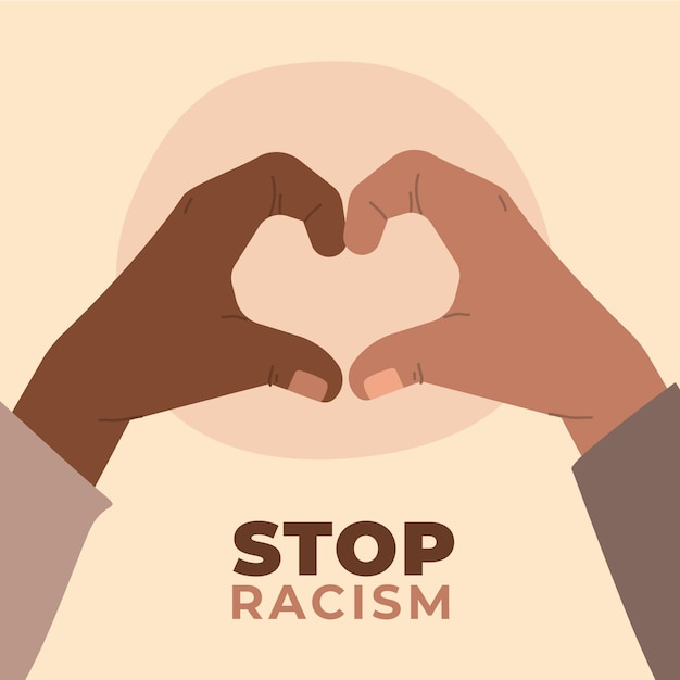 Free vector stop racism concept