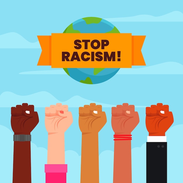 Free vector stop racism concept