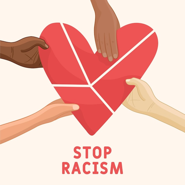 Free vector stop racism concept