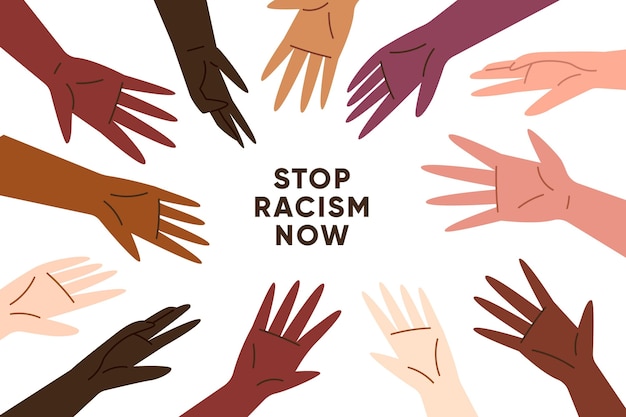 Free vector stop racism concept