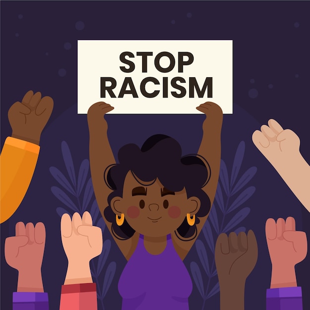 Free vector stop racism concept