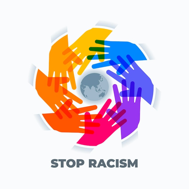 Бесплатное векторное изображение Остановить концепцию расизма