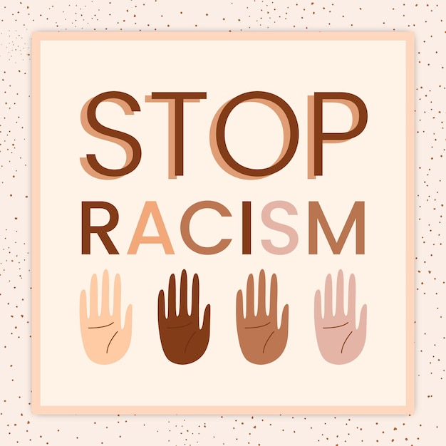 Free vector stop racism illustrated concept