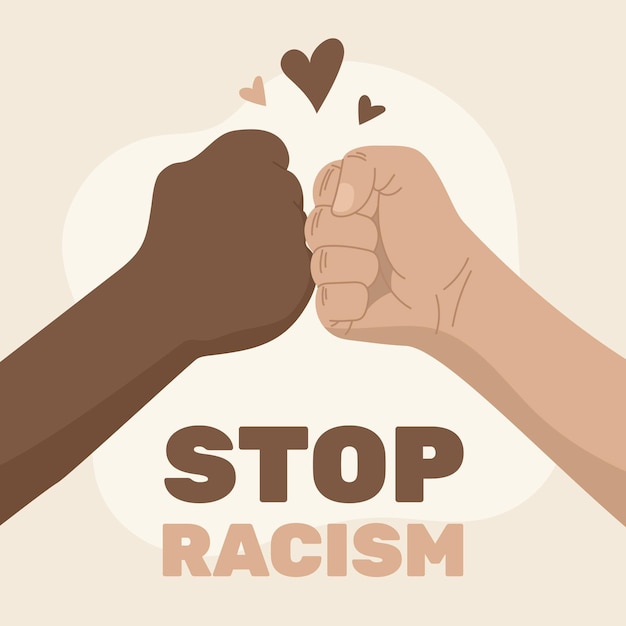 Free vector stop racism illustration concept