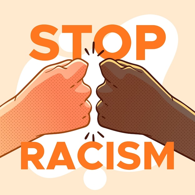 Free vector stop racism illustration concept